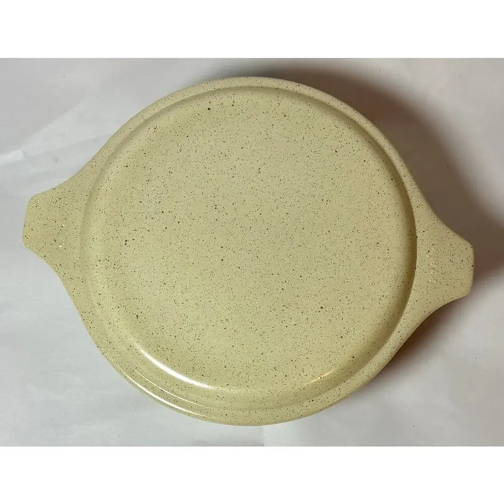 Vintage Pyrex 471 Homestead speckled Tan Casserole Dish With Lid 1 Pint